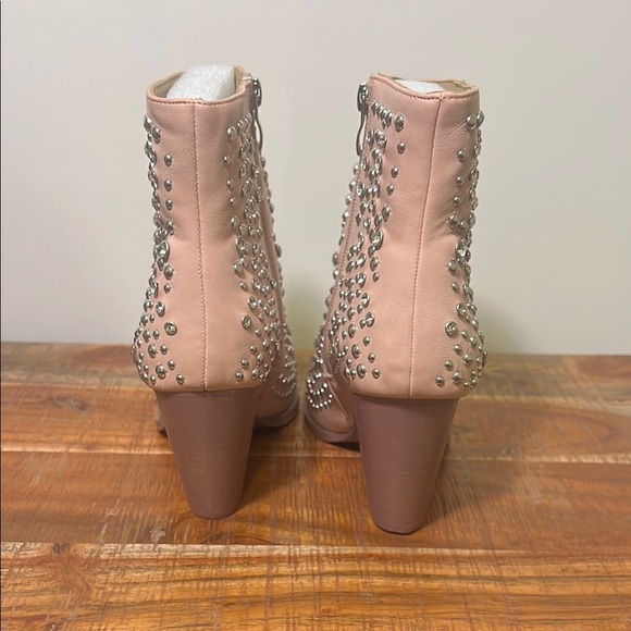 NWOT Line Dance Pink Studded Heeled Western Booties, Women’s 7 - Picture 4 of 9